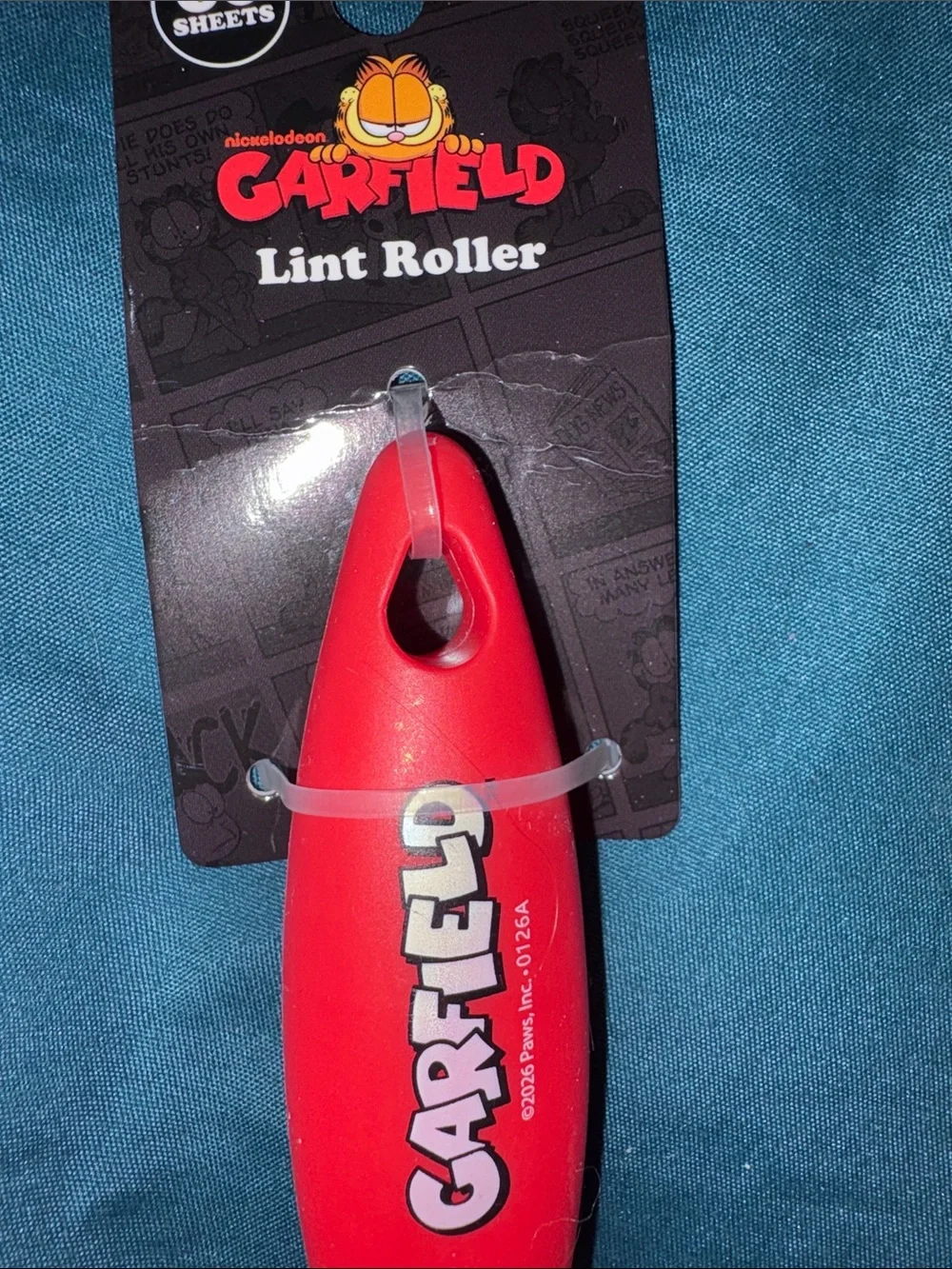 Red Lint Roller with Yellow Magnetic Bag Clips - Brand